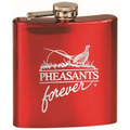 6 Oz. Gloss Red Flask